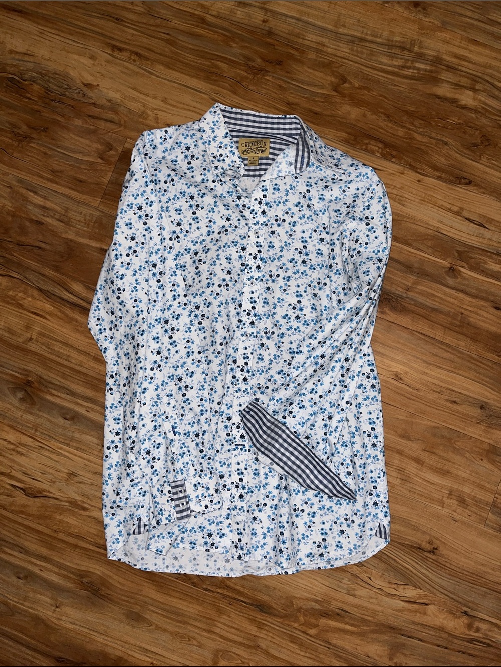 Daniel Cremieux White Button-Down Shirt with Blue Floral Print - Picture 2 of 4